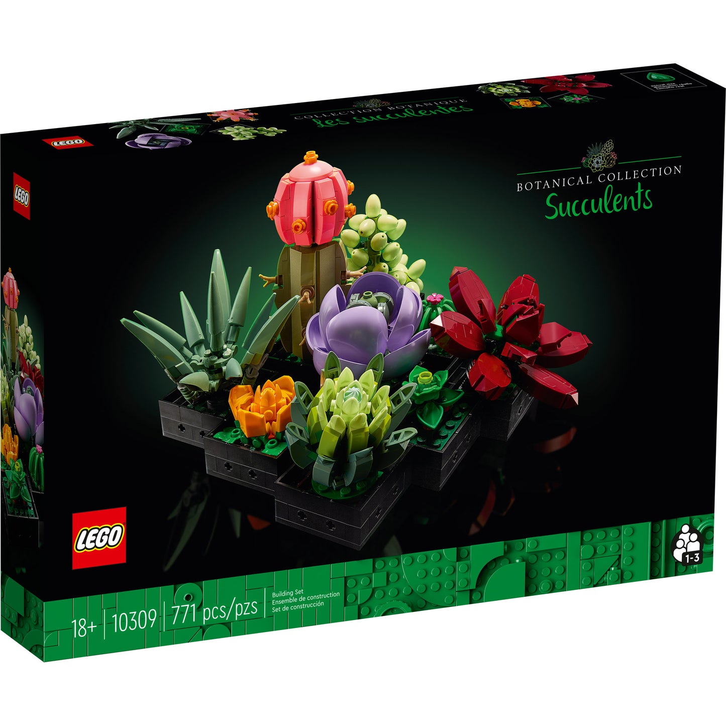 LEGO® Succulents - ONLINE ONLY set, 771 pieces, by LEGO; a colourful plant display for mindful building.