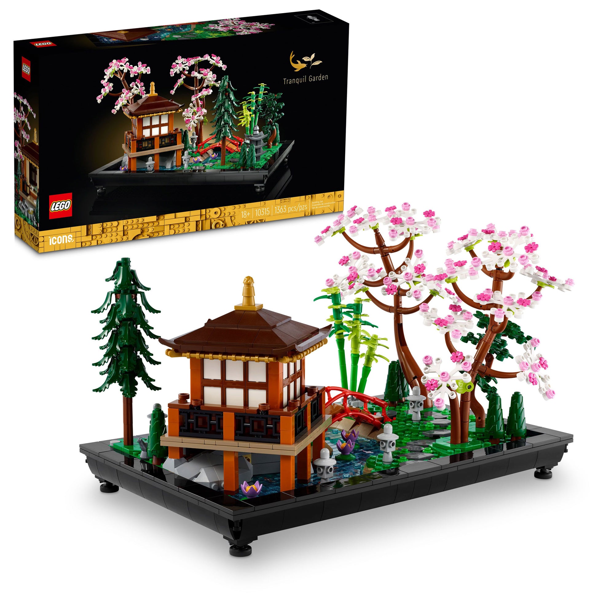 LEGO® Tranquil Garden: Build a Japanese garden with house, pond, trees & bridge—ideal for relaxation.