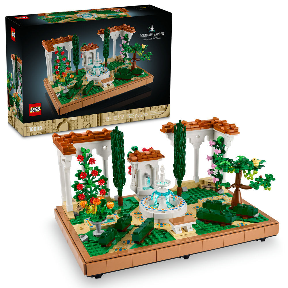 LEGO® Fountain Garden - ONLINE ONLY brings elegant landscape architecture to your home or office décor.
