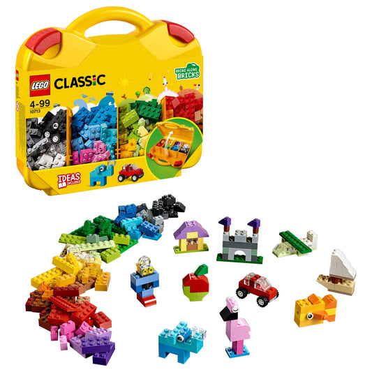 Product Image – LEGO® Creative Suitcase - ONLINE ONLY by LEGO, featuring colourful bricks and mini builds on a white background.