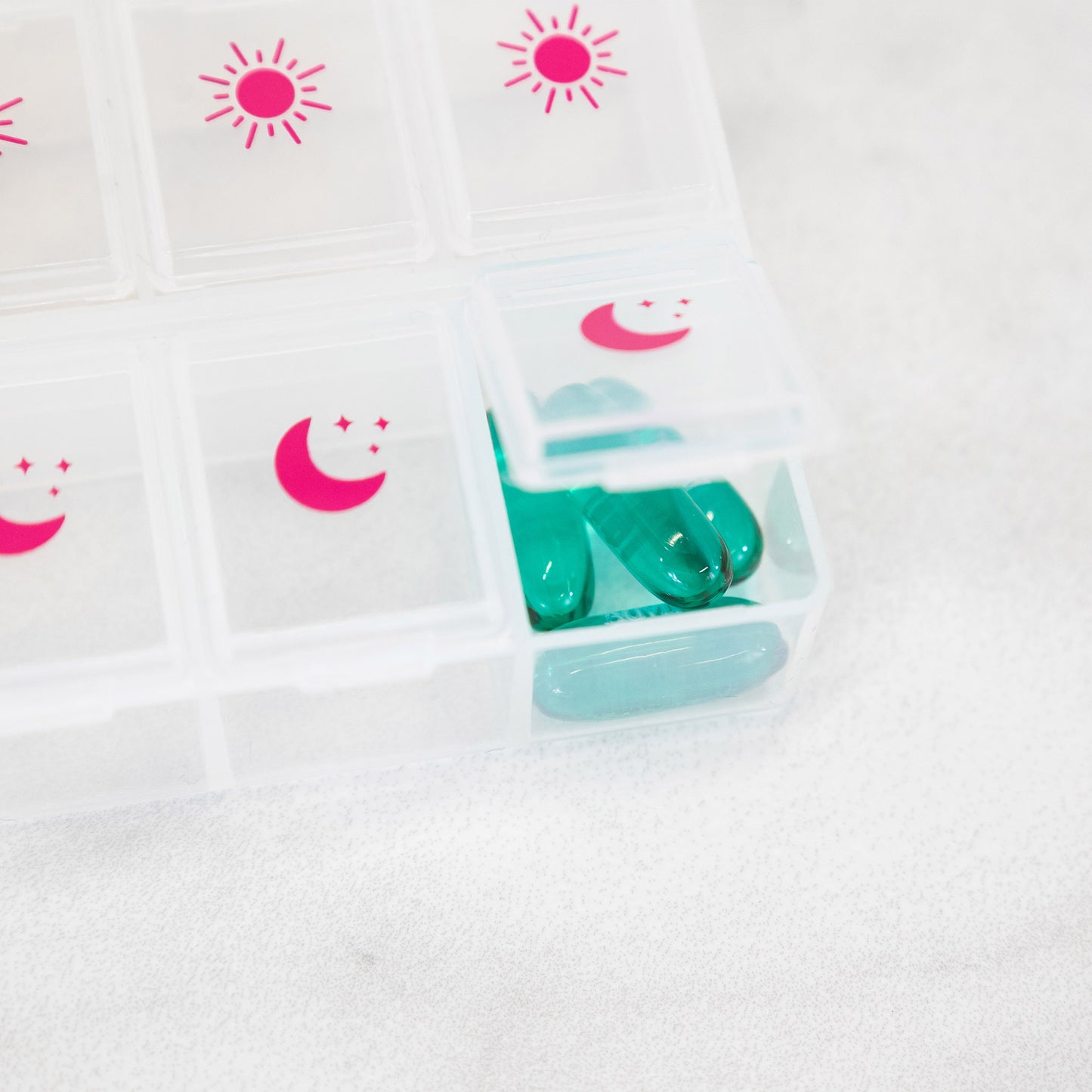 The MyTagAlongs Icons Vitamin Organizer keeps your vitamins organized for a healthy routine.