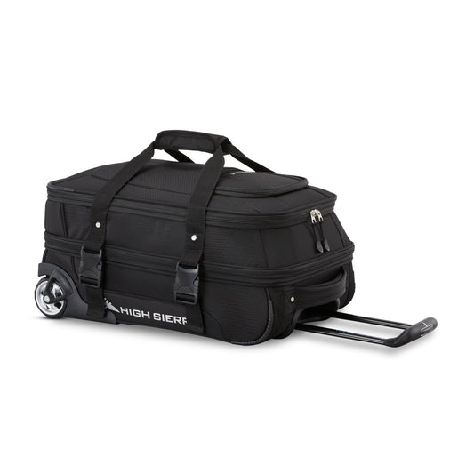 Product Image – High Sierra Pendall Carry-on Wheeled Duffle features two handles, zippered compartments, and a pull handle.