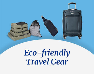 Eco-friendly Travel Gear - small bag, packing cubes, and luggage.