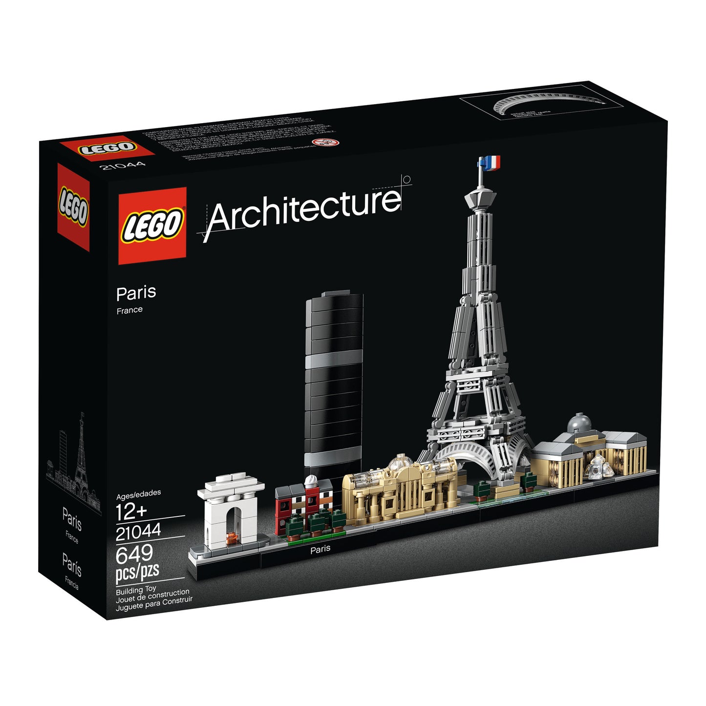 LEGO® Paris - ONLINE ONLY set features a Paris skyline with landmark models like the Eiffel Tower.