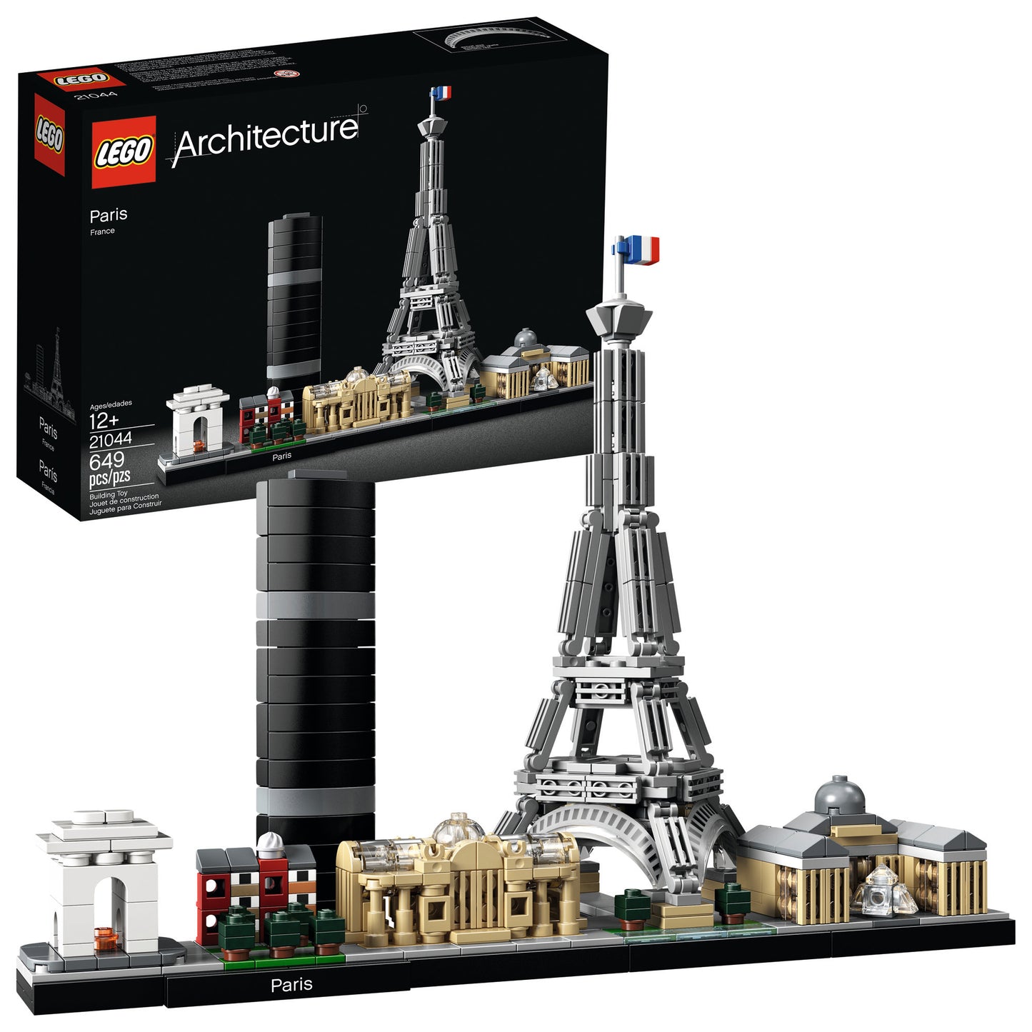 LEGO® Paris - ONLINE ONLY by LEGO, features mini Paris landmarks like the Eiffel Tower, with original box.