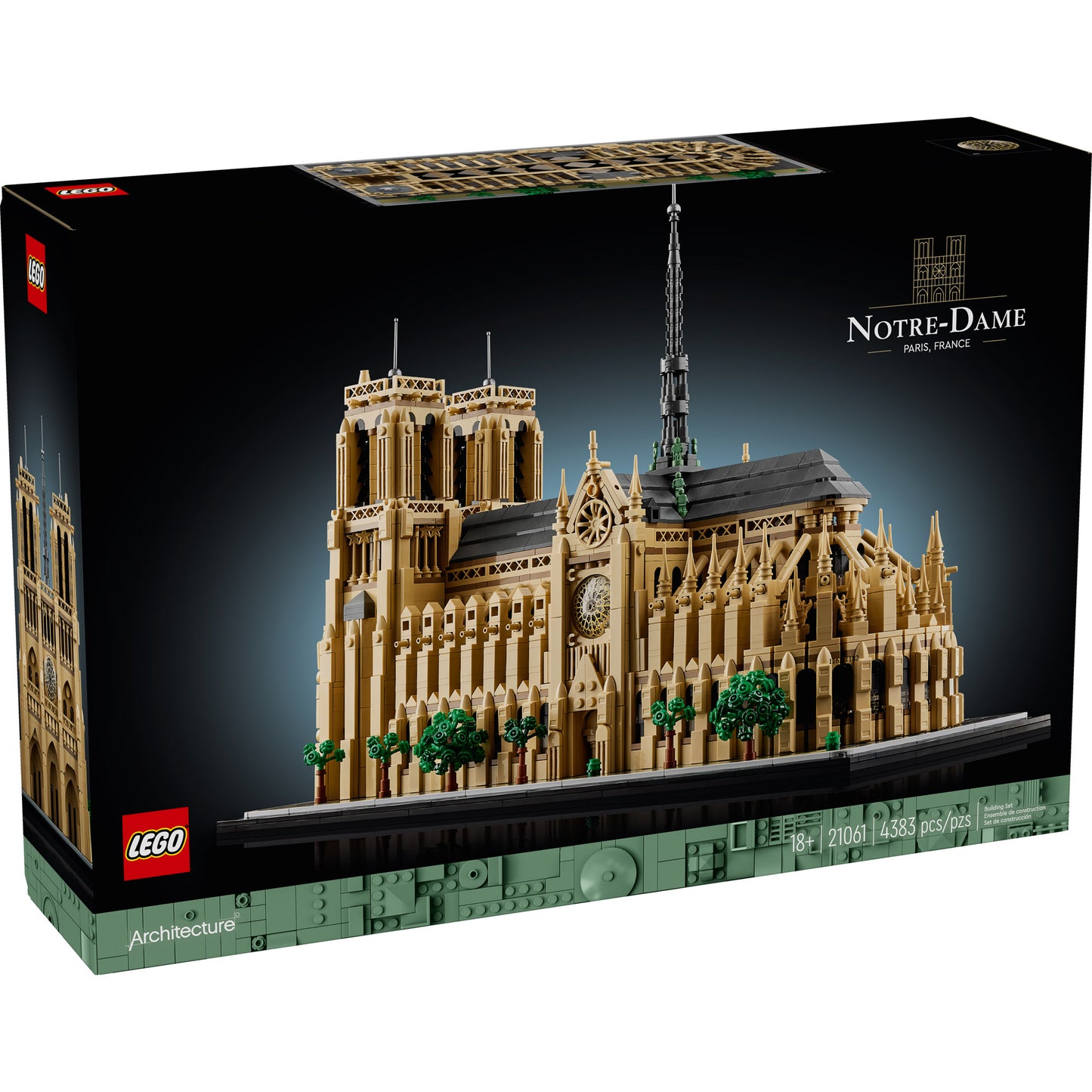 LEGO® Notre-Dame de Paris by LEGO, an online exclusive and perfect Paris souvenir shown on its packaging.