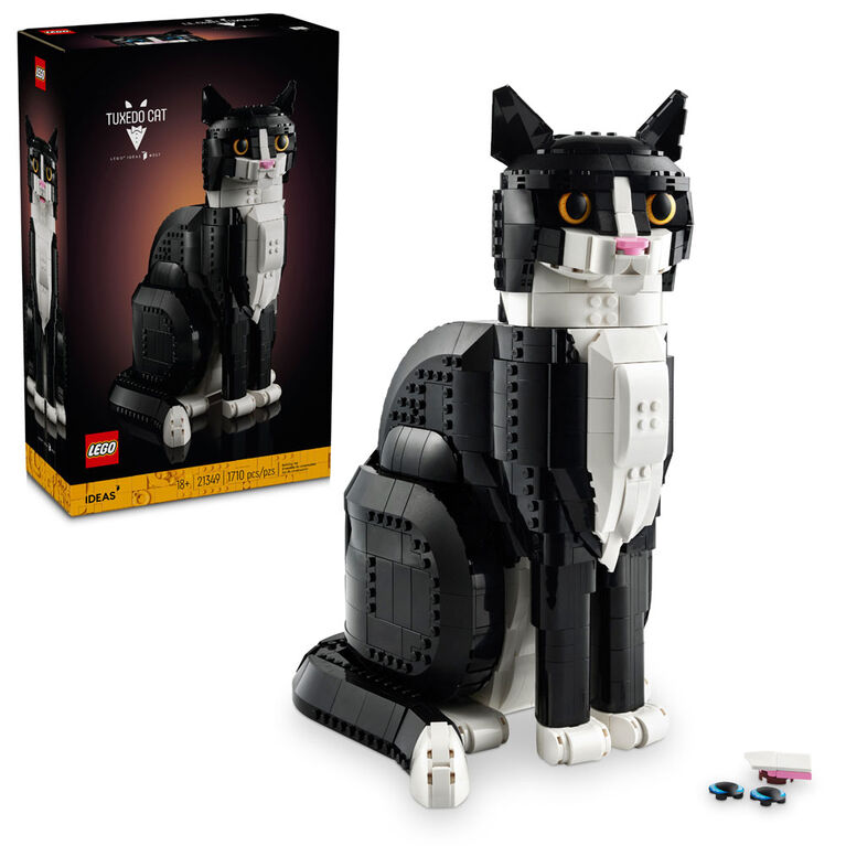 LEGO® Tuxedo Cat - ONLINE ONLY, assembled with box—great gift for LEGO fans and LEGO Builder app users.