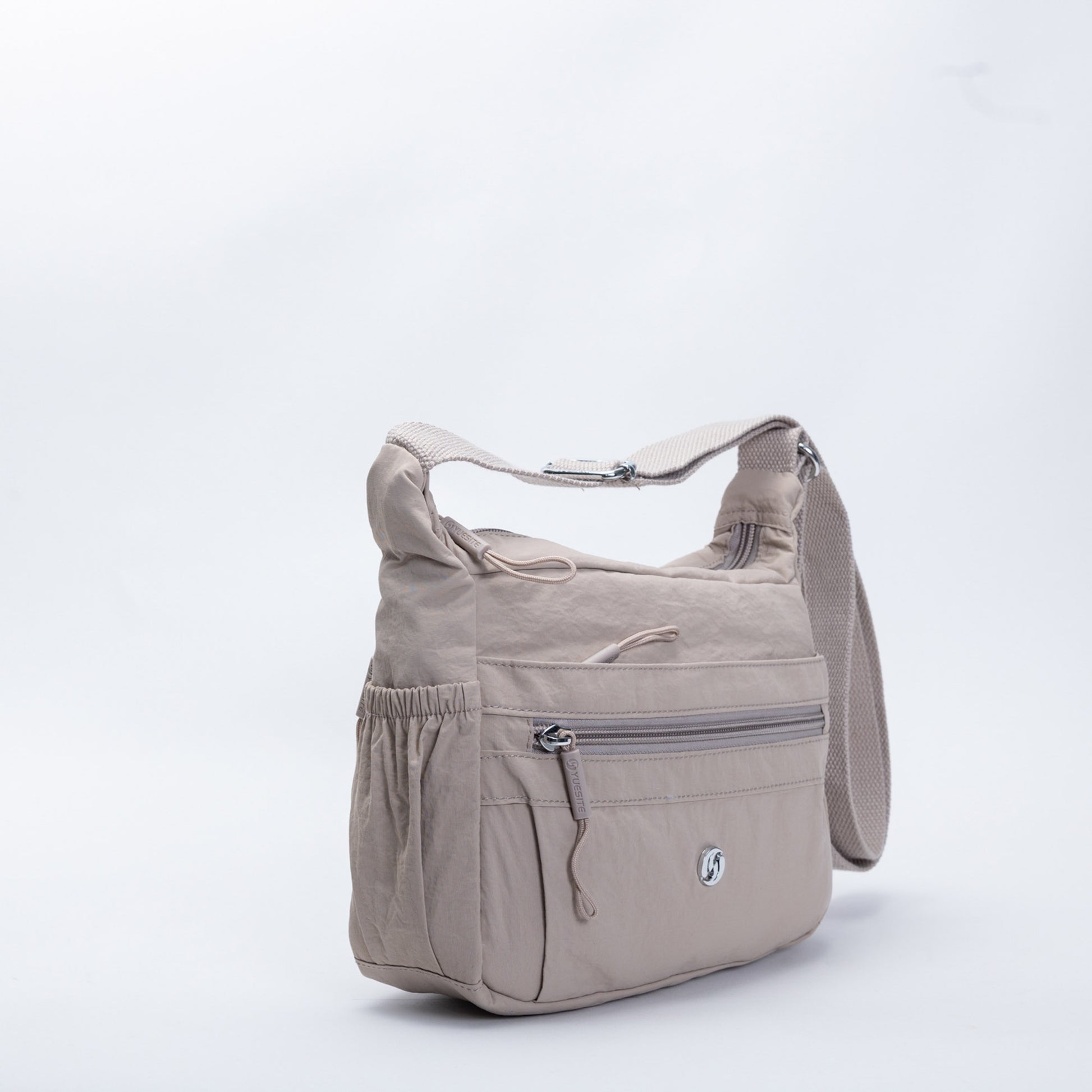 Miss Caprice Multi-zip Small Hobo Crossbody—women’s bag with pockets and adjustable strap for travel.