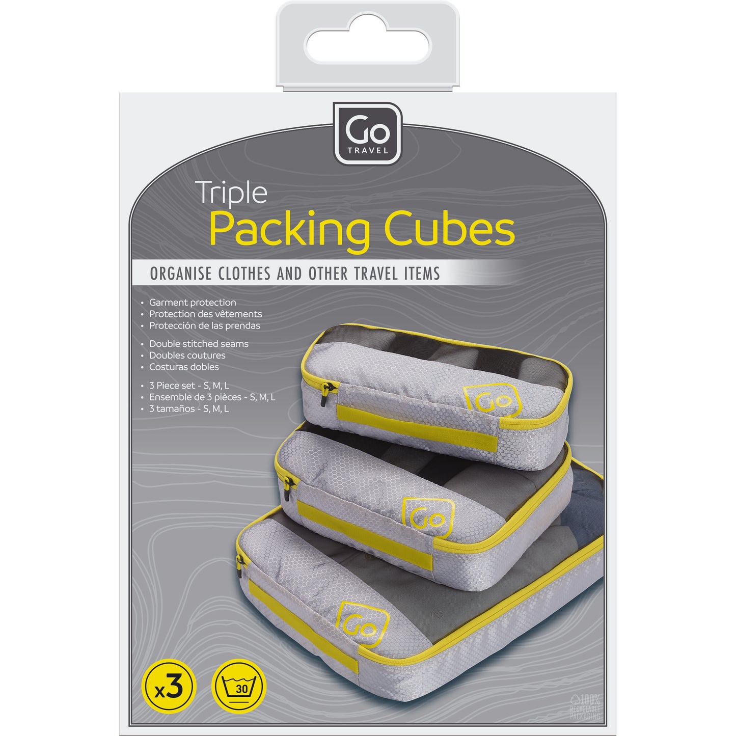 Go Travel Triple Packing Cubes, package view