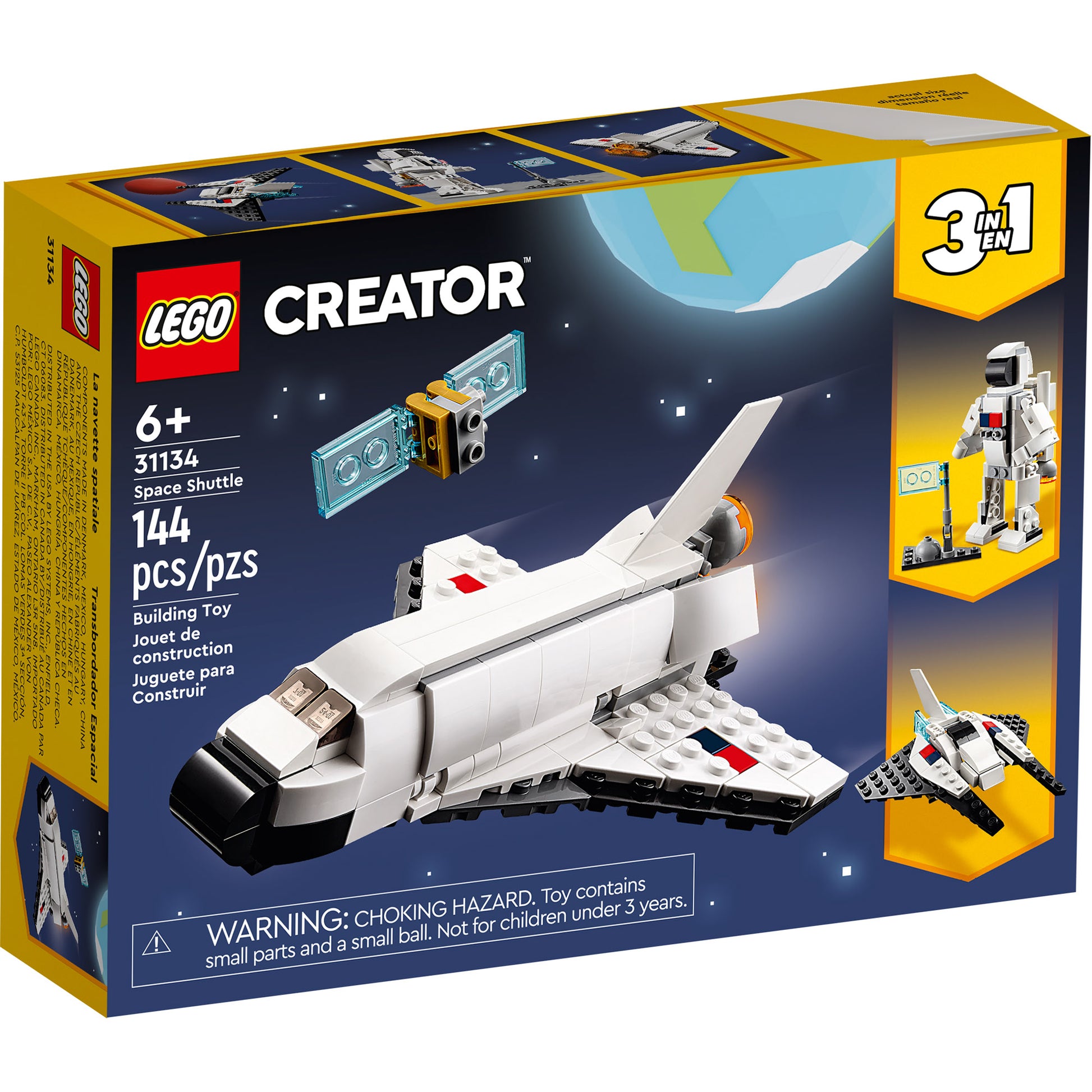 LEGO® Space Shuttle - ONLINE ONLY set: includes shuttle, satellite, astronaut, and 144 pieces.