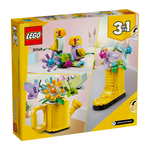 LEGO® Flowers in Watering Can—back of box showing alternative builds.