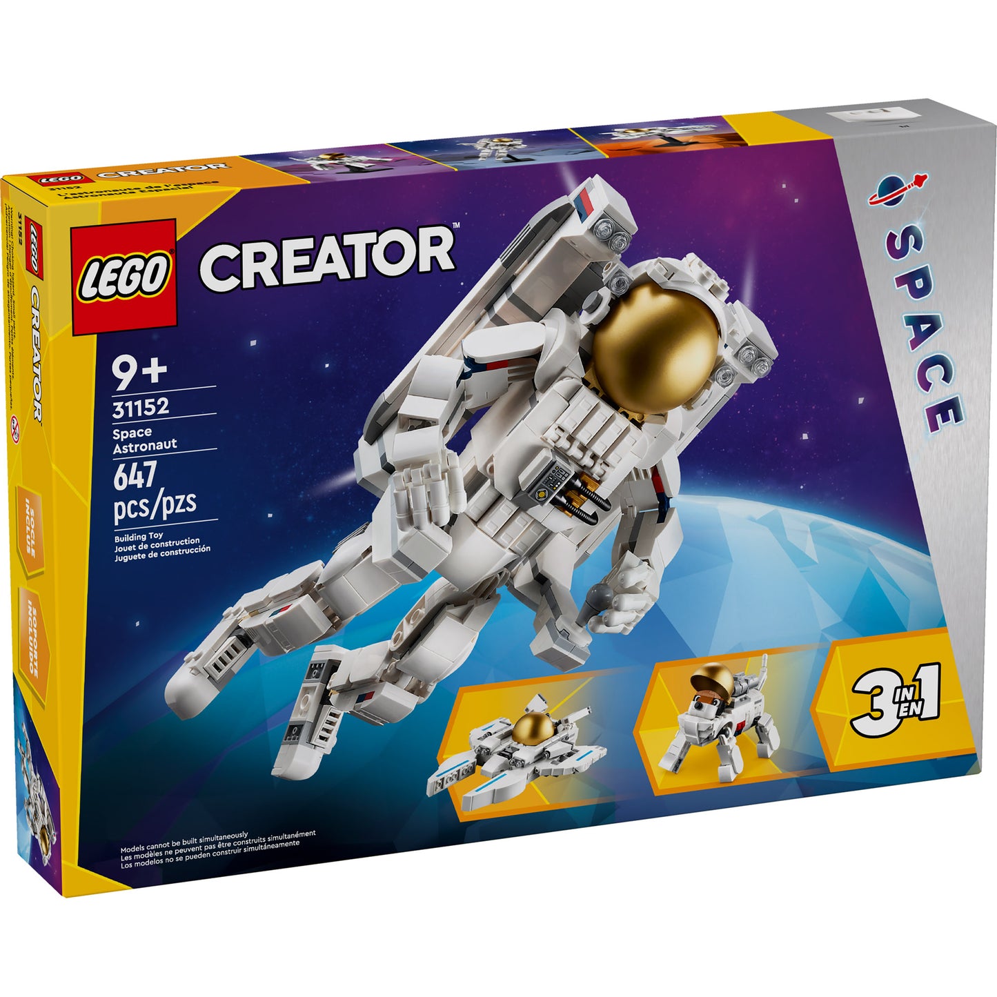 LEGO® Space Astronaut - ONLINE ONLY, 3in1 set for ages 9+, 647 pieces, three builds by LEGO.