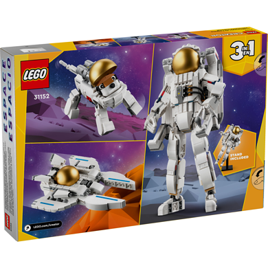 A LEGO® Space Astronaut - back of box showing alternative bulids.