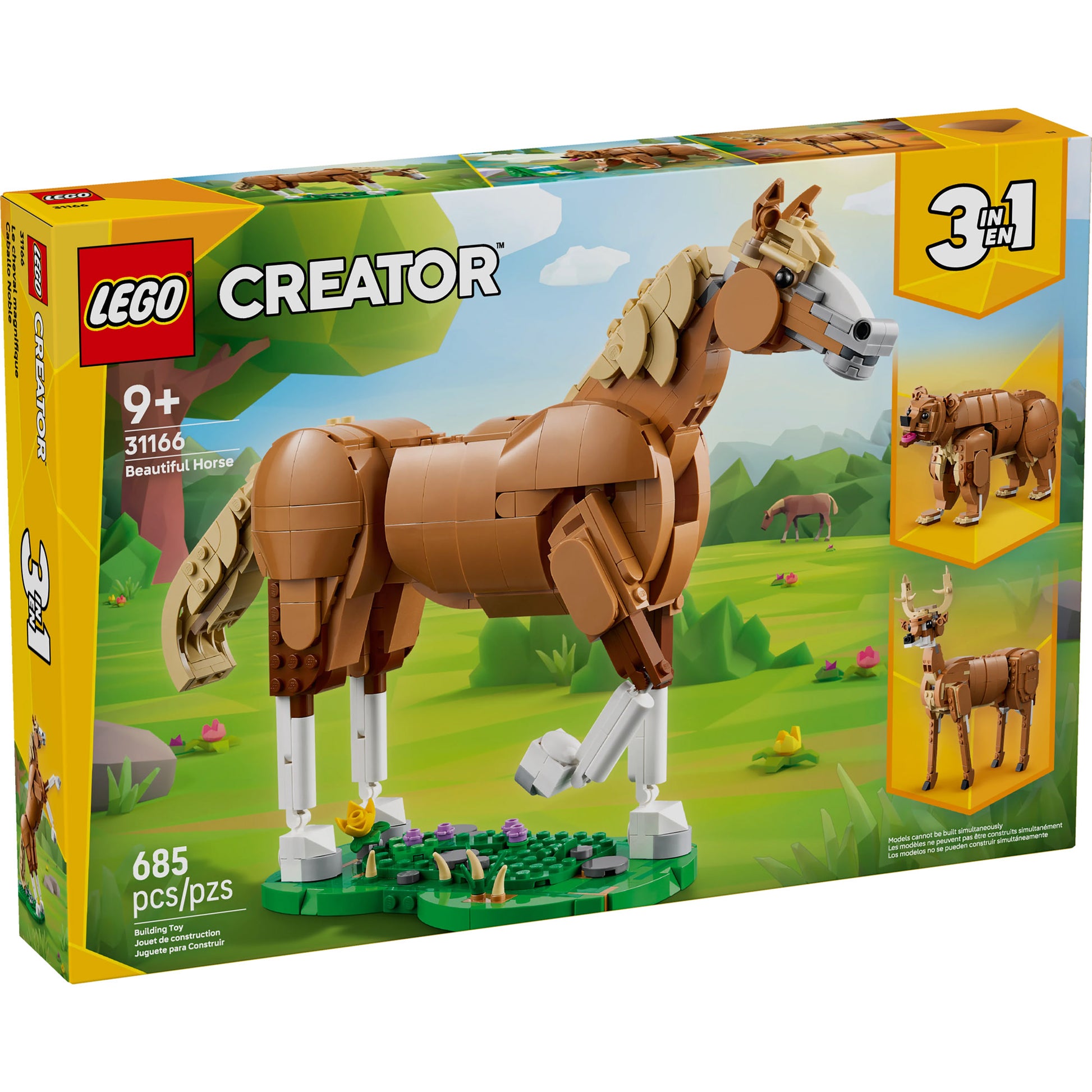 LEGO® Beautiful Horse building set by LEGO, 685 pieces with a buildable brown horse model.
