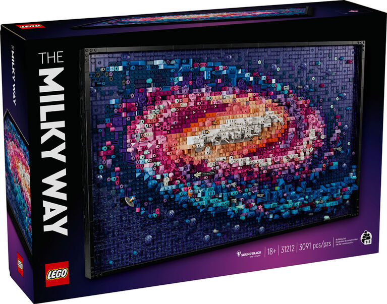 LEGO® The Milky Way Galaxy mosaic wall art, an astronomy-themed gift for ages 18+.