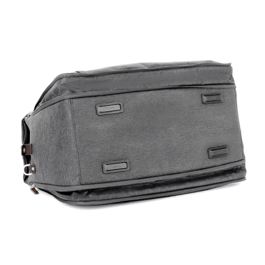 Product Image – Travelpro® Platinum® Elite Soft Duffle, vintage grey, bottom view with resting feet