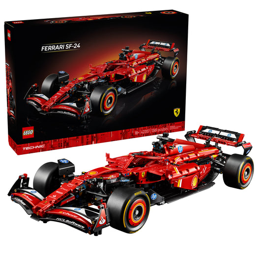 Product Image – LEGO® Ferrari SF-24 F1 Car – ONLINE ONLY: A red model for Ferrari and racing fans.