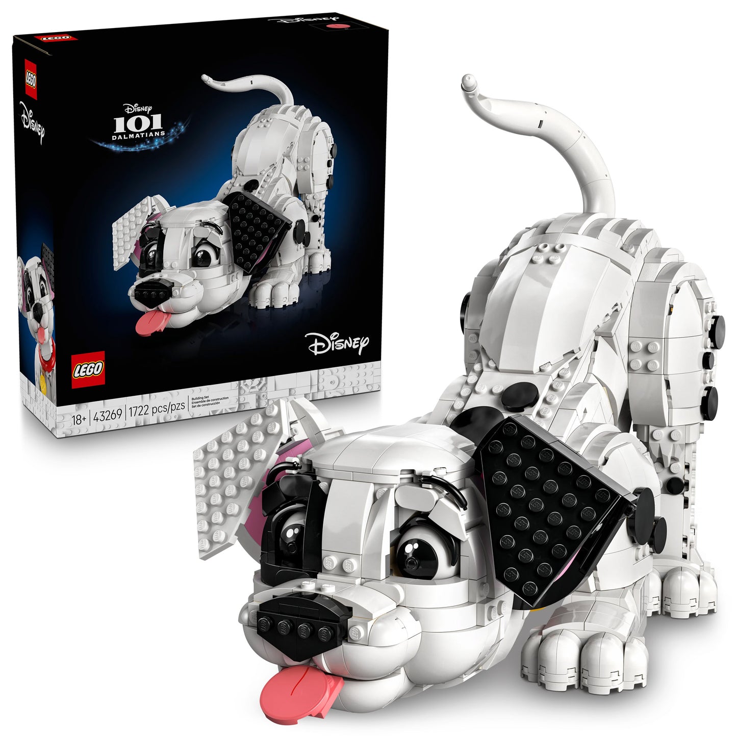 LEGO® 101 Dalmatians Puppy—exclusive online collectible for adults, includes puppy model and display box.