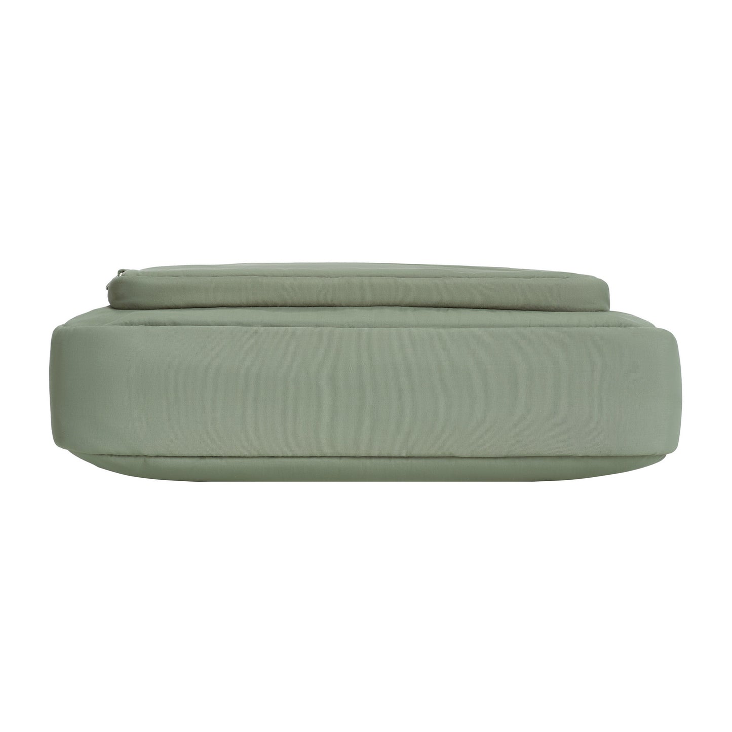Bottom view of moss Travelon Roam Anti-theft East/West Crossbody.