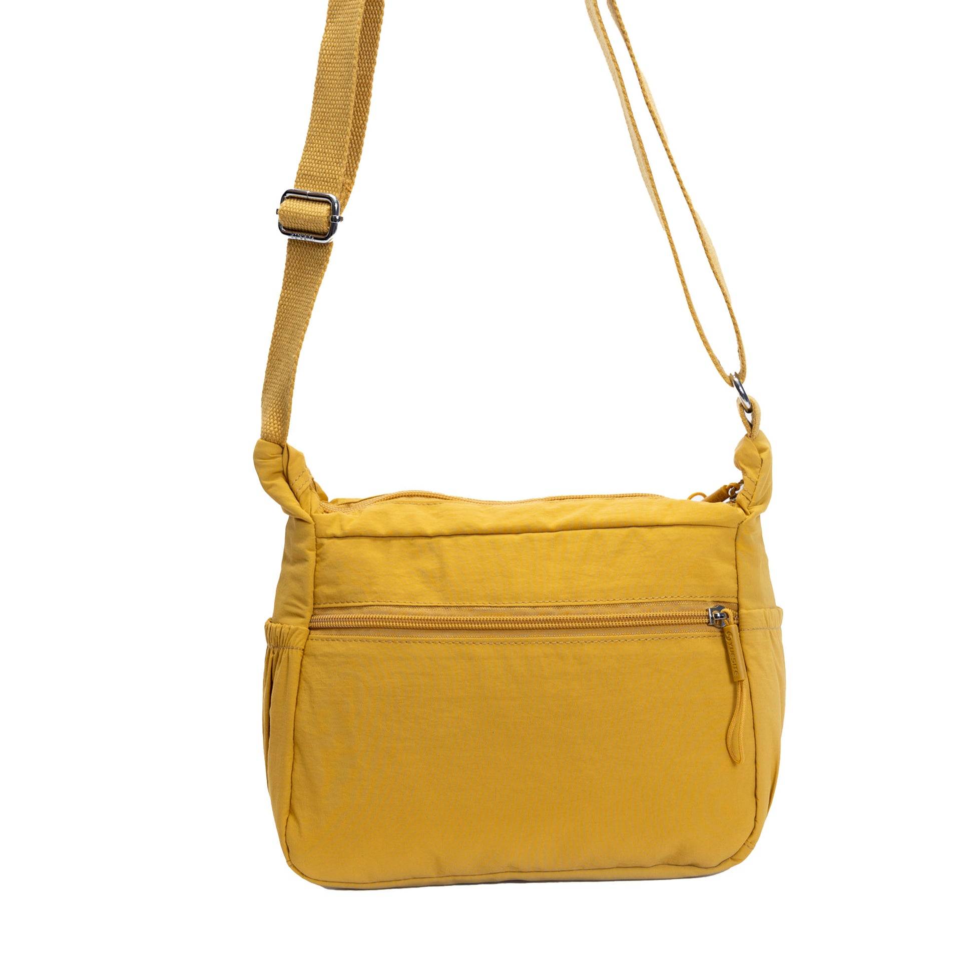 The Miss Caprice Multi-zip Small Hobo Crossbody for women features an adjustable strap and front zip pocket.
