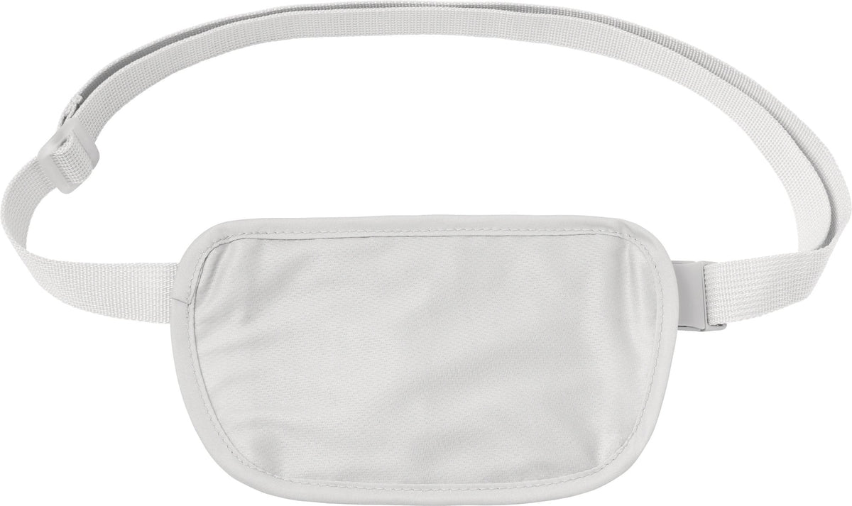 Go Travel RFID Waist Wallet by Go Travel: plain white, adjustable strap, signal-blocking travel security fabric.