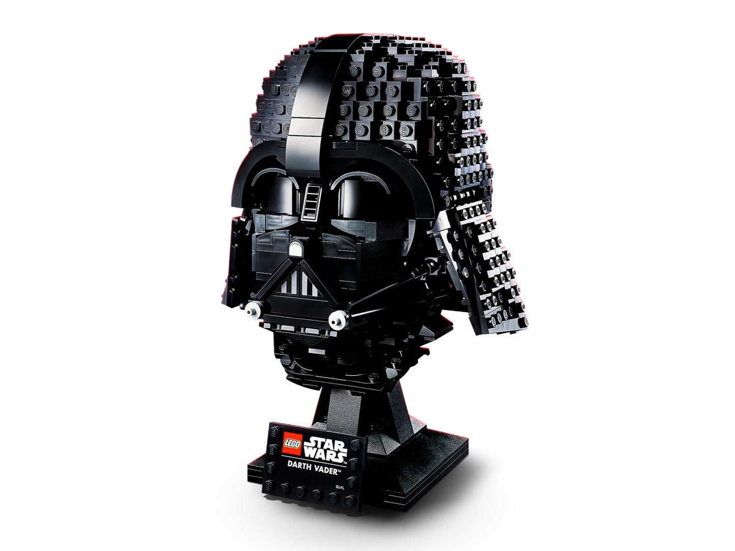LEGO® Darth Vader™ Helmet - ONLINE ONLY by LEGO; display on stand with nameplate—ideal collectible.