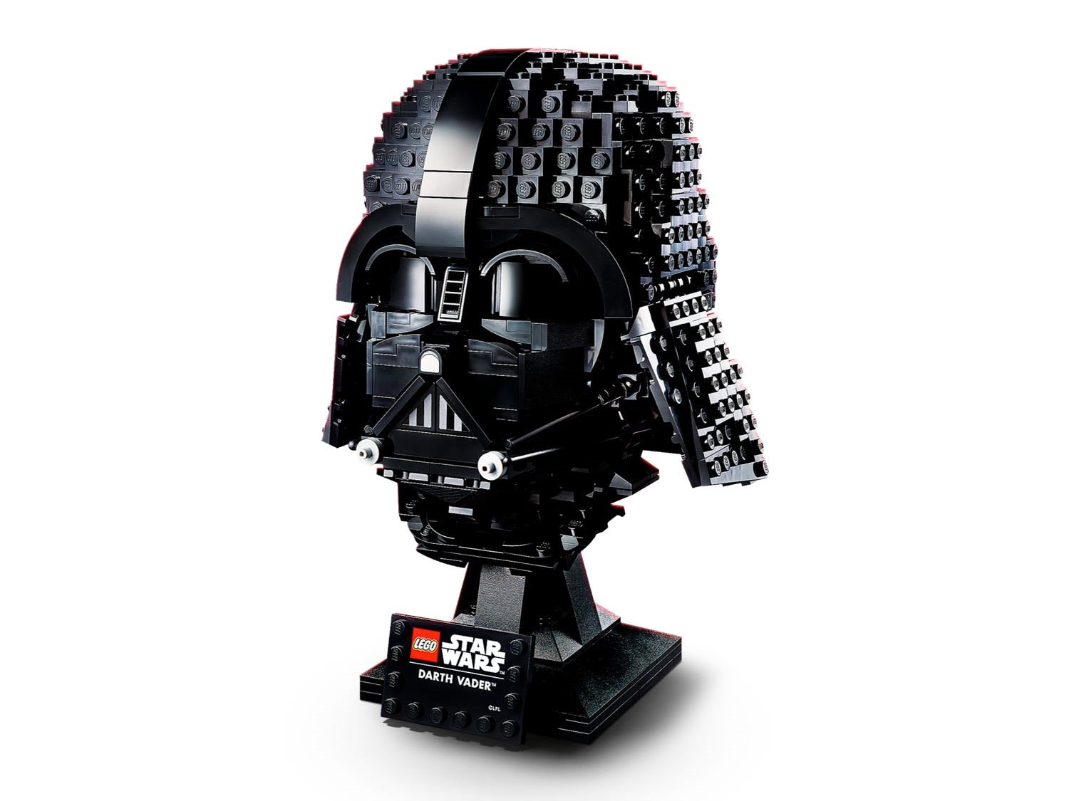 LEGO® Darth Vader™ Helmet - ONLINE ONLY by LEGO; display on stand with nameplate—ideal collectible.