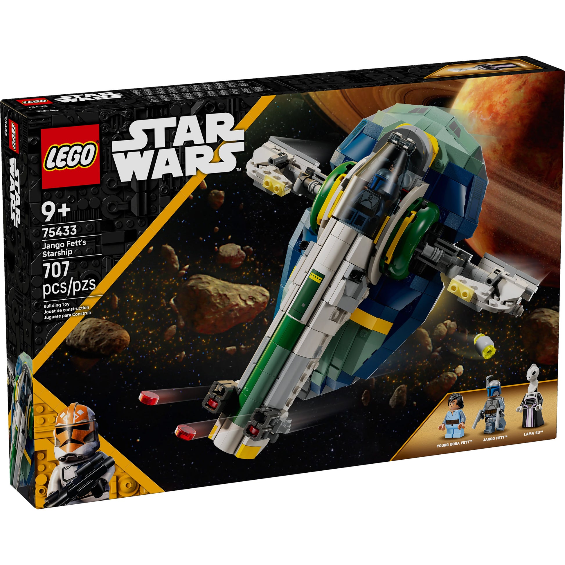 LEGO® Jango Fett’s Starship set, 707 pieces, 3 minifigs, for ages 9+ by LEGO.