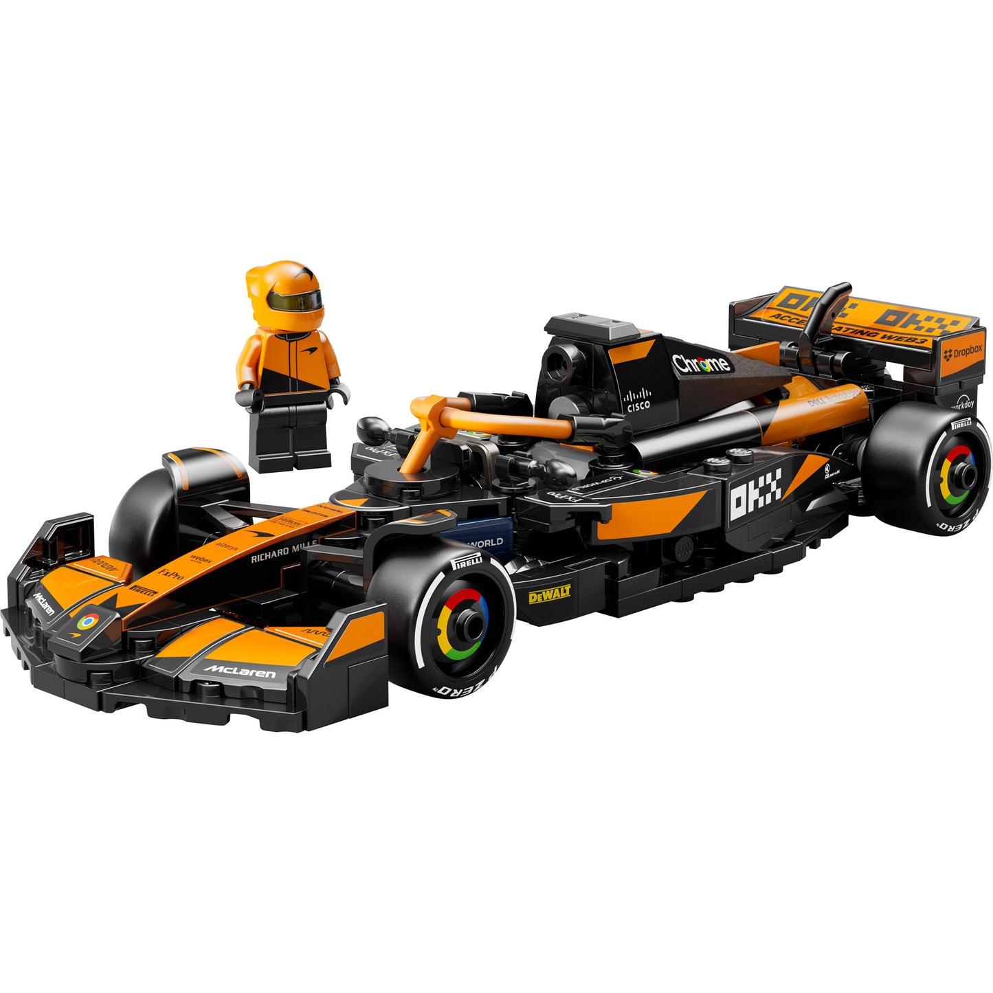 LEGO® McLaren F1® Team MCL38 Race Car with matching driver minifigure, by LEGO.