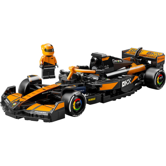 Product Image – LEGO® McLaren F1® Team MCL38 Race Car with matching driver minifigure, by LEGO.