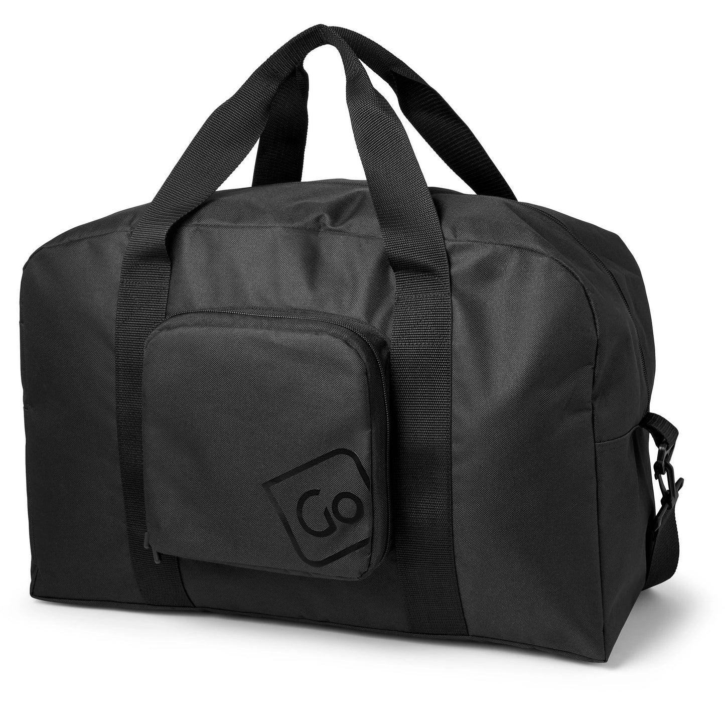 Go Travel Classic Foldaway Travel Bag, black, front angled view