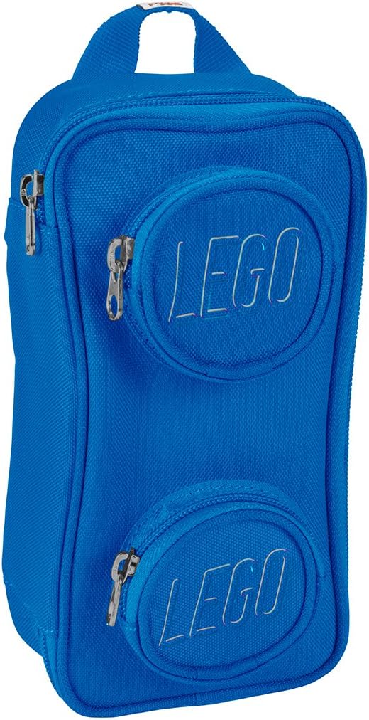 LEGO® Brick Pouch made from recycled fabric, stylishly carries school supplies.