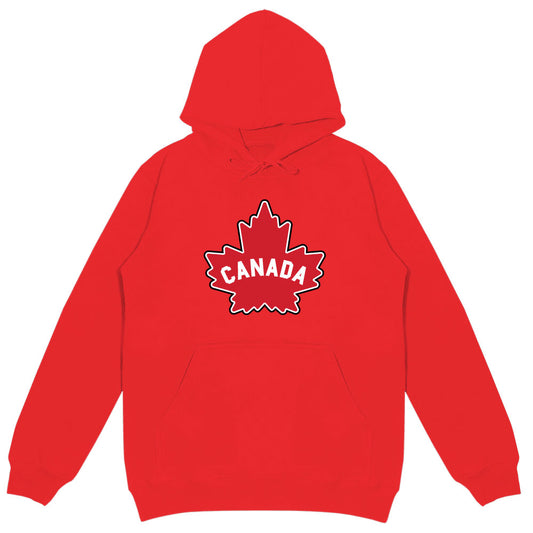 Product Image – Show your Canadian pride in the GGS Unisex Canada Hoodie - featuring a bold maple leaf graphic.