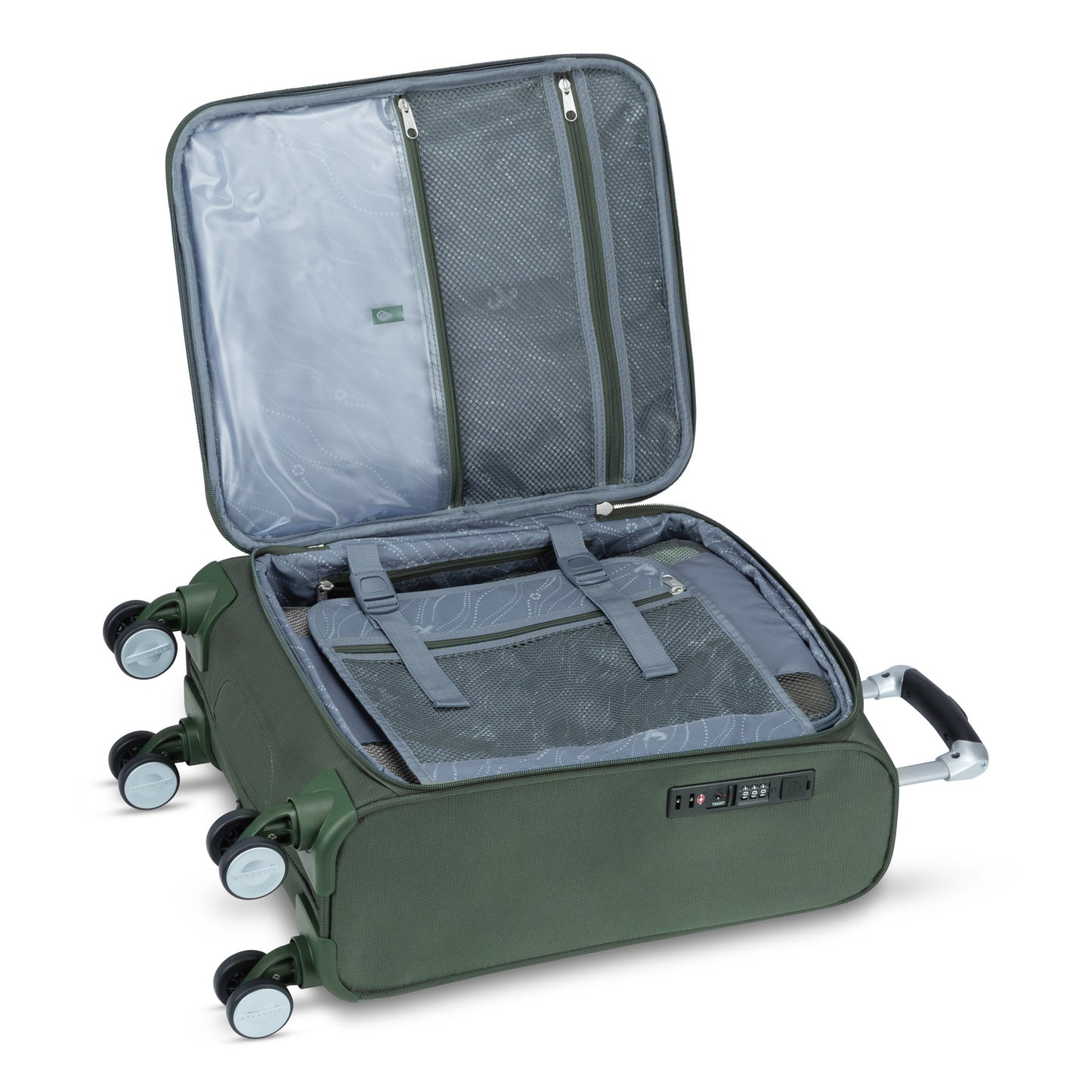 Atlantic Sailbound 19" Spinner Carry-on, khaki, open view, packed