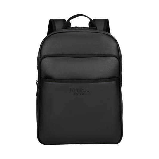 Product Image – Bench Jayce Men's Backpack: front zip pocket, padded straps, top handle, Bench logo.