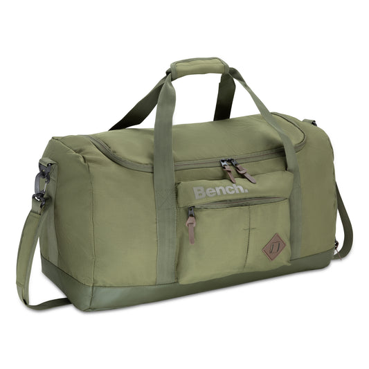 Product Image – Bench Terra Sports Bag in khaki green with front zipper, handles, and adjustable shoulder strap for organized storage.