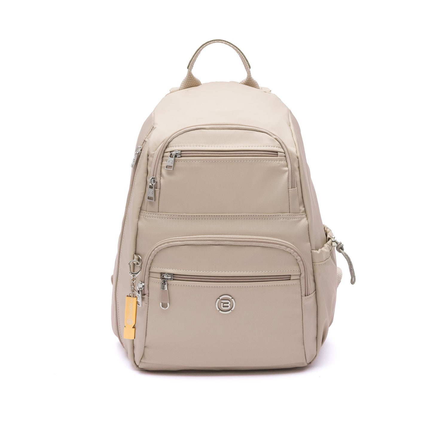 Beside-U Aileen R1 Backpack in beige, water-repellent nylon, shown on a white background.