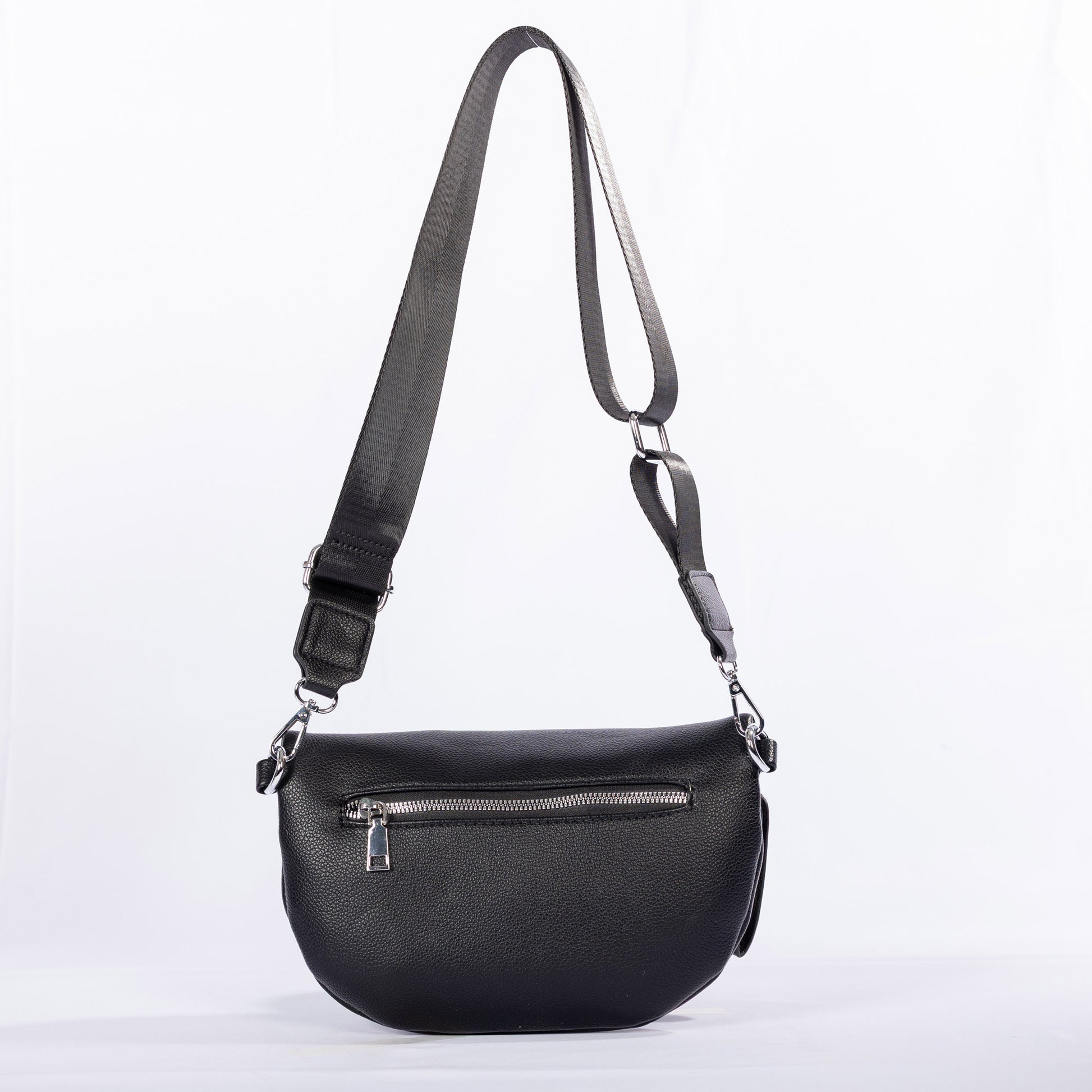 Miss Caprice Waist/Crossbody Bag with adjustable strap and front zip pocket for hands-free convenience.