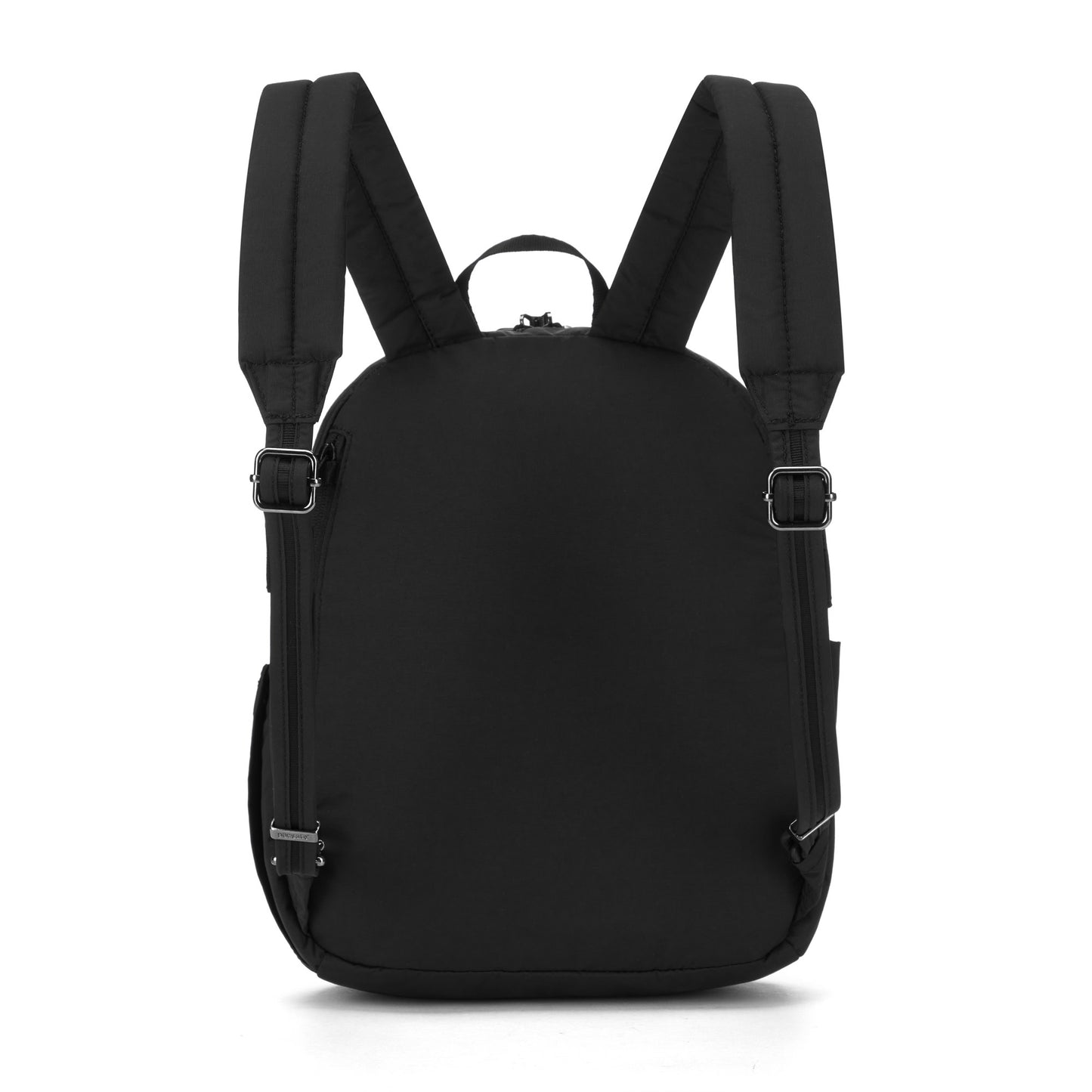 Pacsafe® CX 8L Anti-theft Backpack Petite, adjustable straps, regenerated nylon, on plain white background.