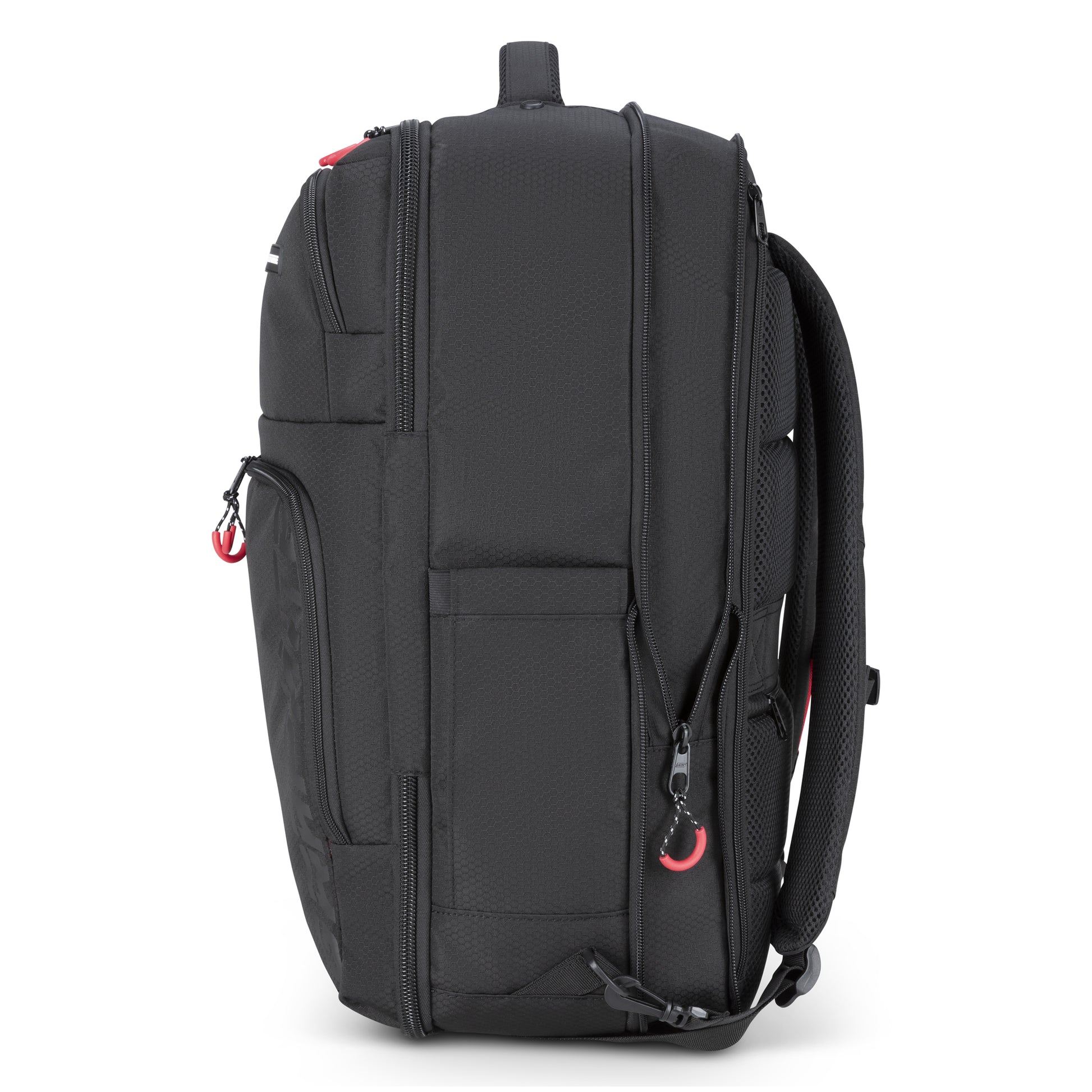 The Graphite Metamorph Convertible Travel Backpack stands upright, displaying zippers, handle, and padded straps.