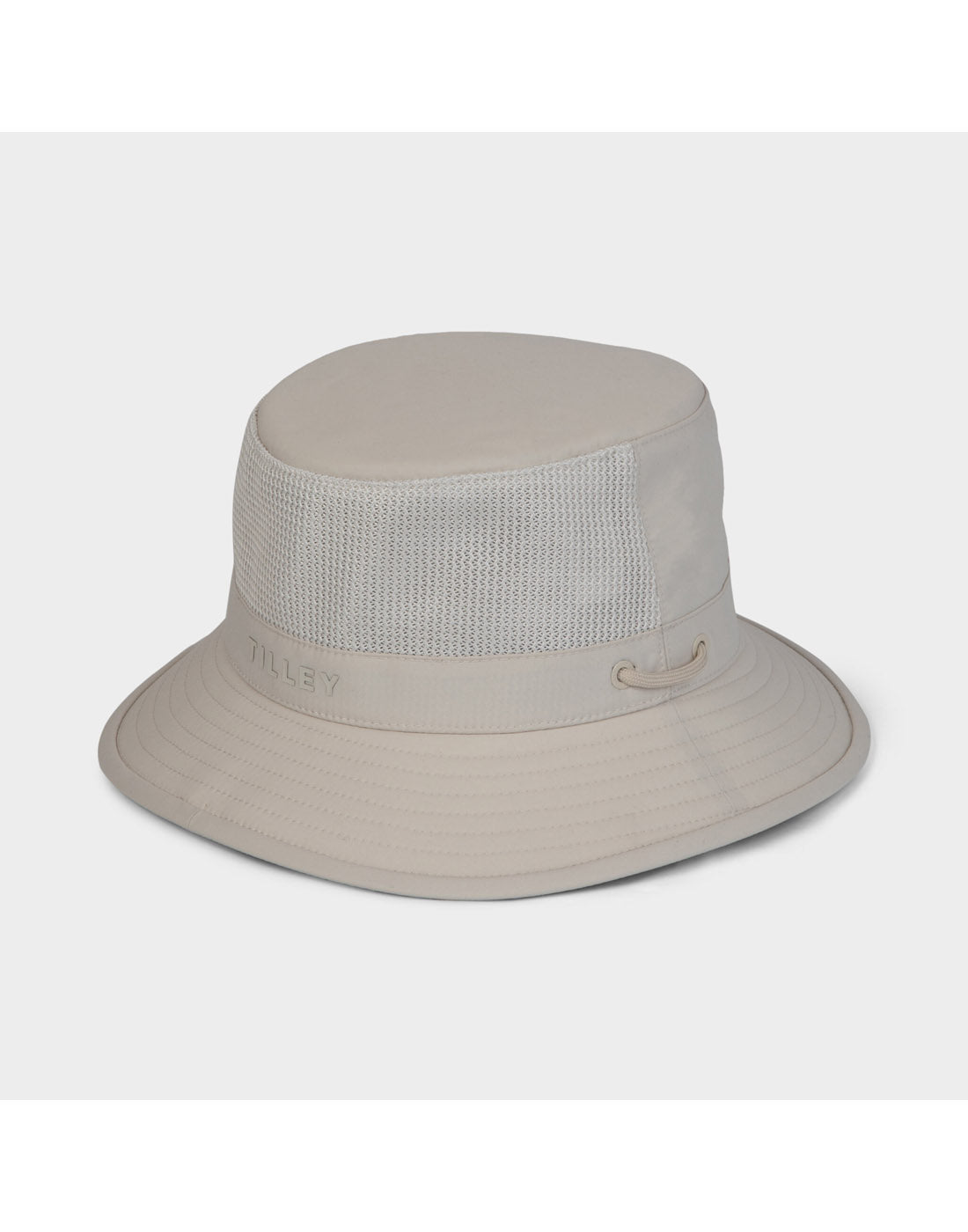 Tilley LTM1 Airflo® Bucket Hat in beige with mesh panels and subtle side logo by Tilley.
