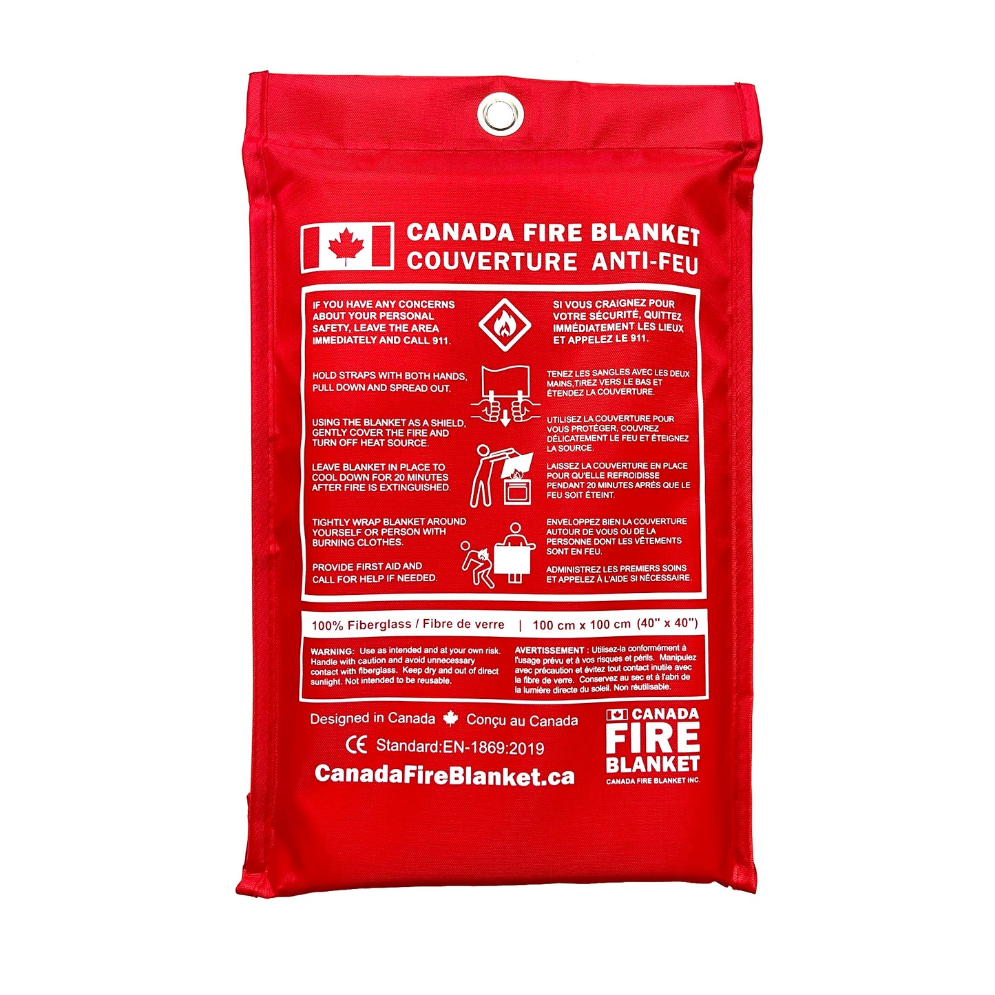 Canada Fire Blanket back package view