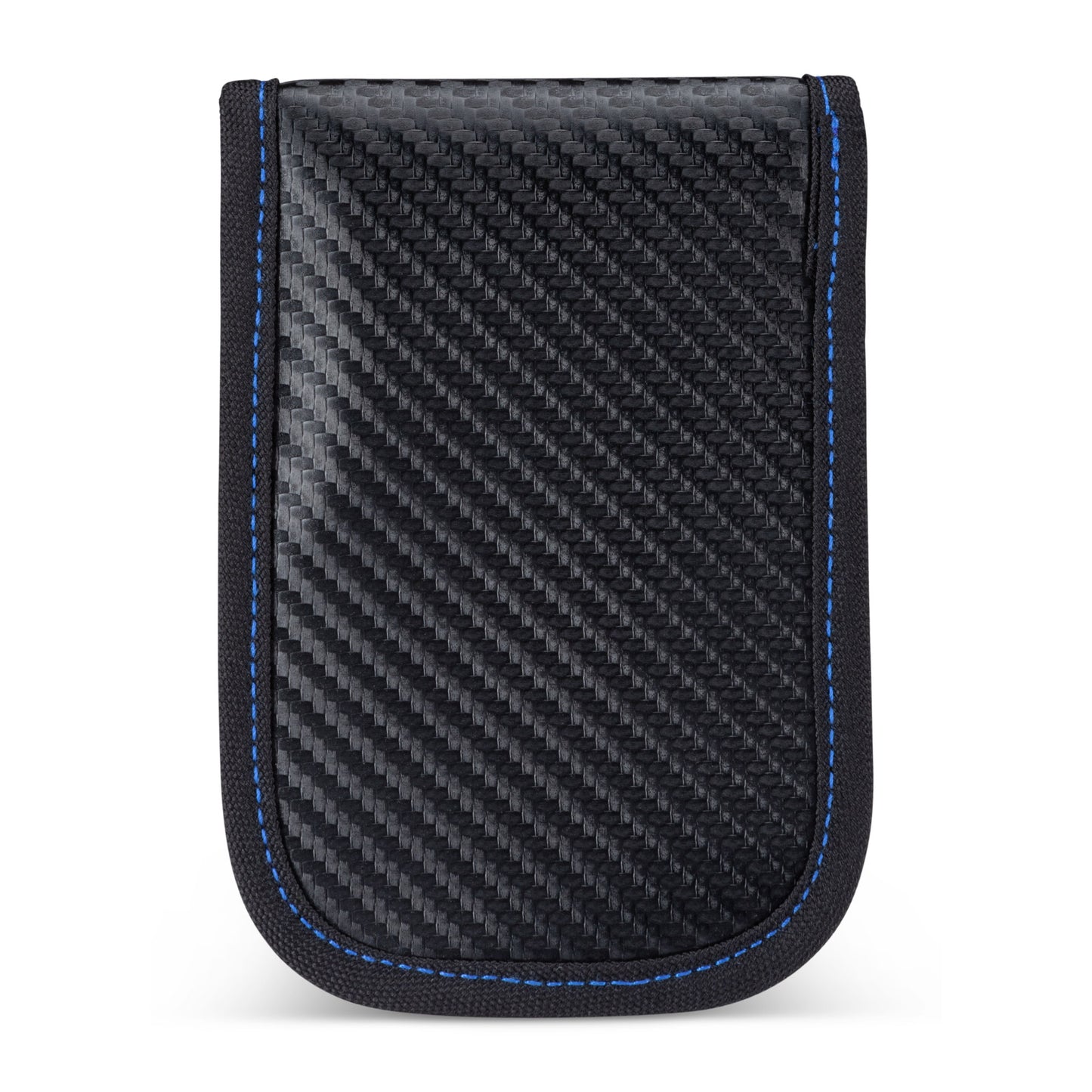 Nextech RFID Car Key Signal Blocker, black with blue side stitching, back view