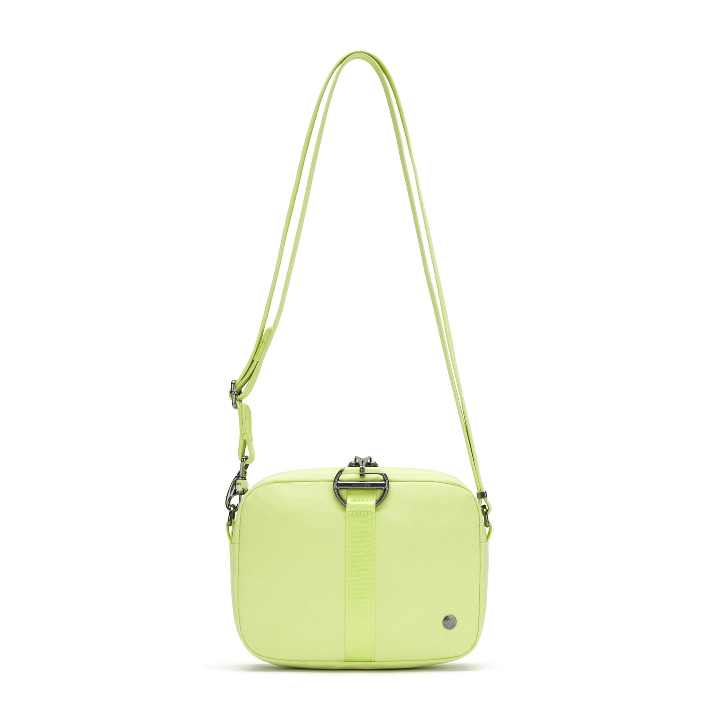 Pacsafe® CX Anti-theft Square Crossbody, matcha, front view with crossbody strap extended