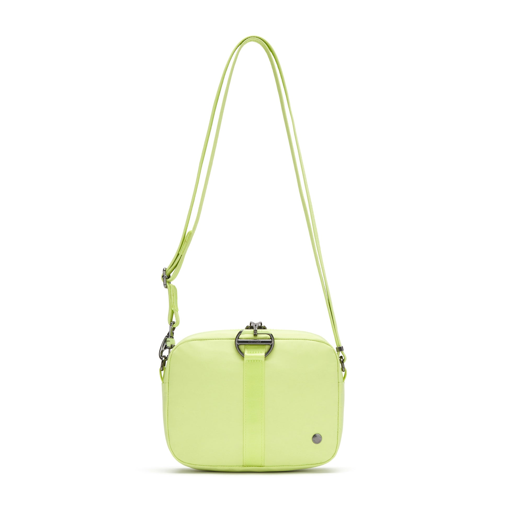 Pacsafe® CX Anti-theft Square Crossbody, matcha, front view with crossbody strap extended