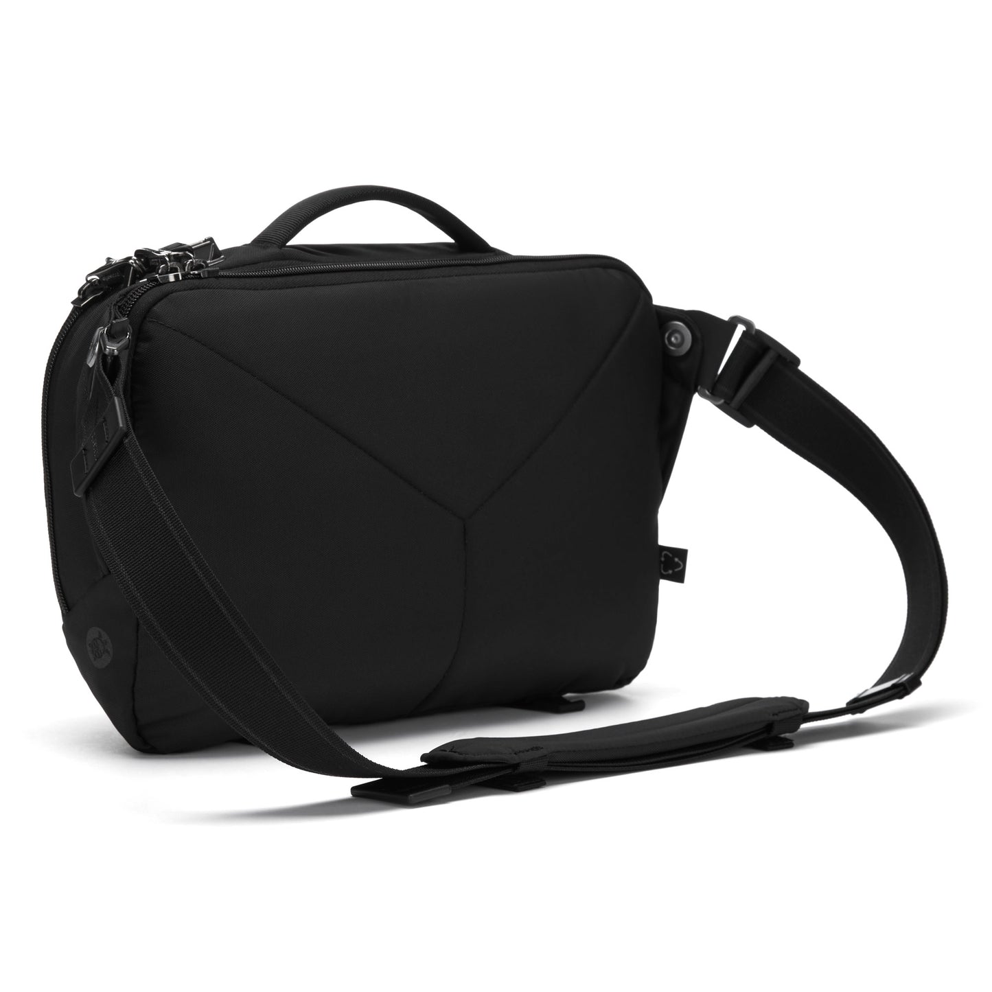 Pacsafe® EXP 12 Anti-theft Sling Crossbody in black with adjustable strap, zipper closures, and anti-theft tech from Pacsafe.