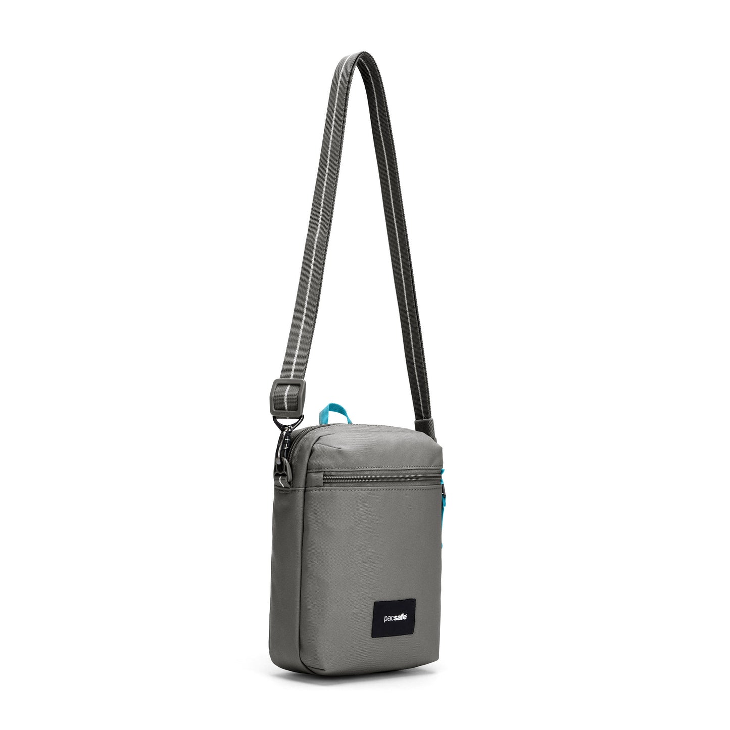 Pacsafe® GO Anti-Theft Festival Crossbody, stone, front angled view with crossbody strap extended