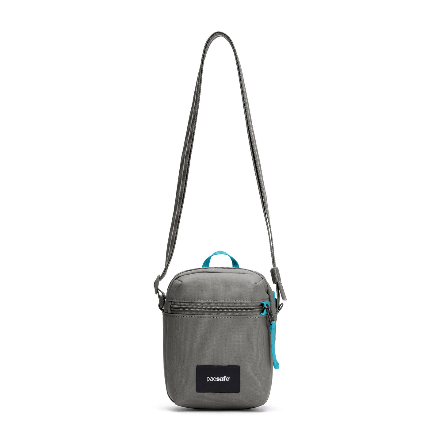 Pacsafe® GO Anti-Theft Micro Crossbody, stone, front view with crossbody strap extended