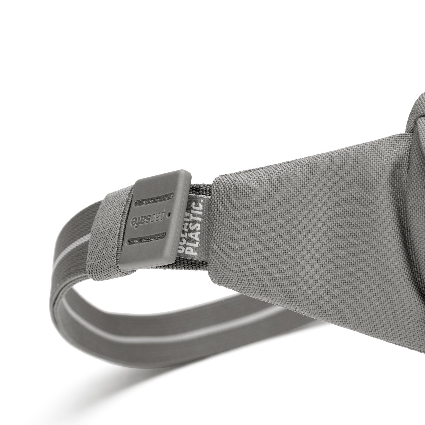 Close up of grey waist belt