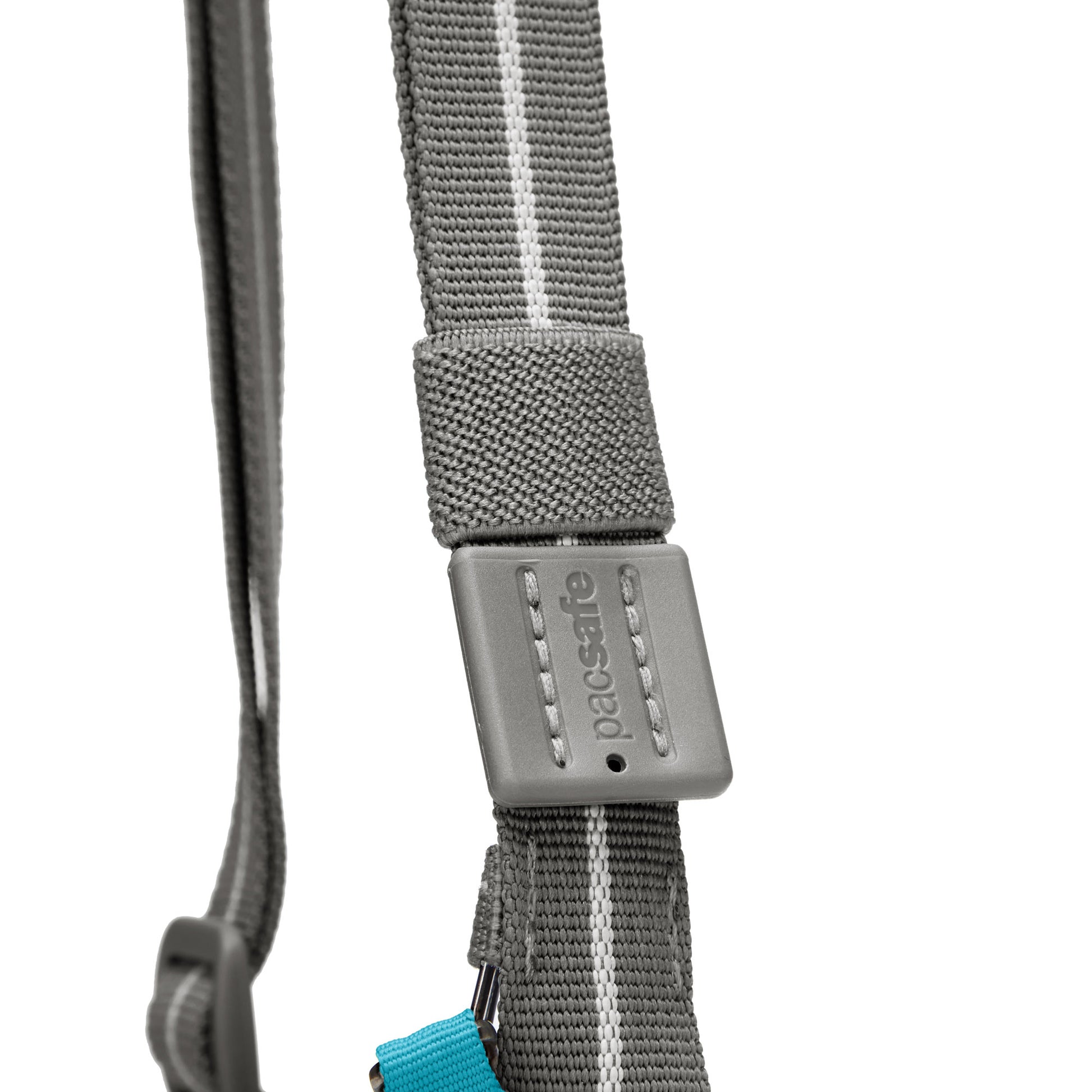 Close up of adjustable strap on stone Pacsafe® GO Anti-Theft Tech Crossbody